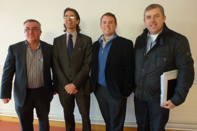 Carrickmacross-Castleblayney MD Councillors PJ O'Hanlon, Aidan Campbell, Colm Carthy and Padraig McNally Photo © Michael Fisher