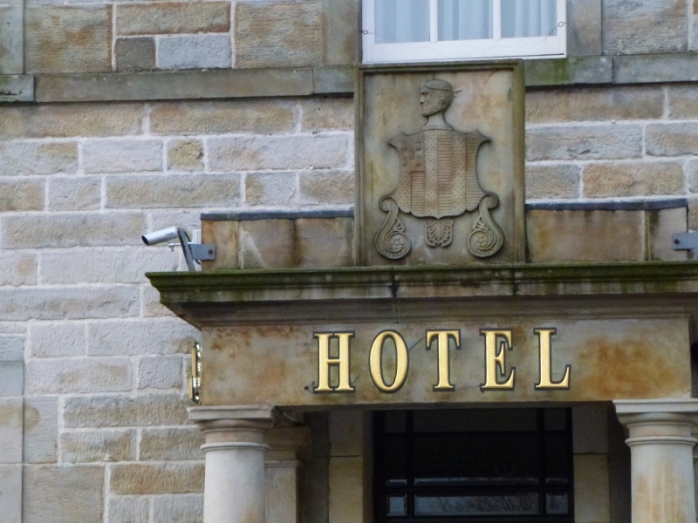 The Shirley Arms Hotel with Shirley family crest, Carrickmacross  Photo:  © Michael Fisher 